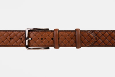 The Vatra Brown Woven Leather Belt