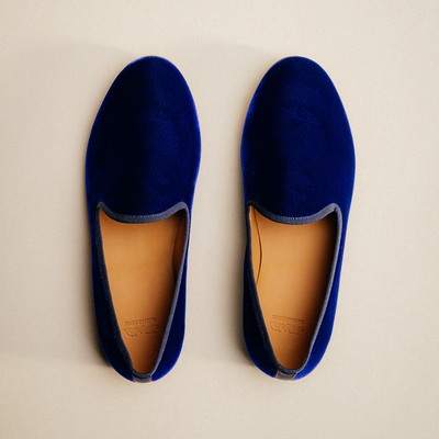 Del Toro Shoes Men's Blue Velvet Slipper II