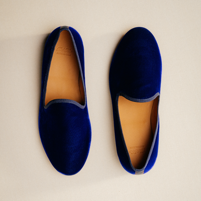 Del Toro Shoes Men's Blue Velvet Slipper II