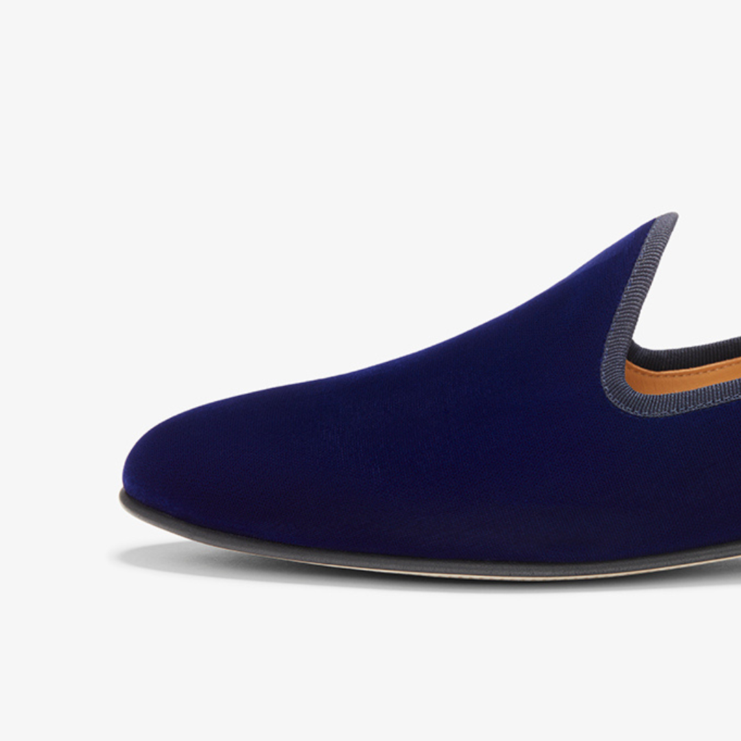 Del Toro Shoes Men's Navy Velvet Slipper II