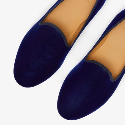 Del Toro Shoes Men's Navy Velvet Slipper II