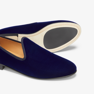 Del Toro Shoes Men's Navy Velvet Slipper II