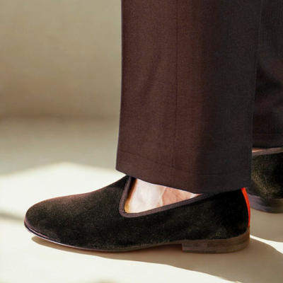 Del Toro Shoes Men's Brown Velvet Slipper II