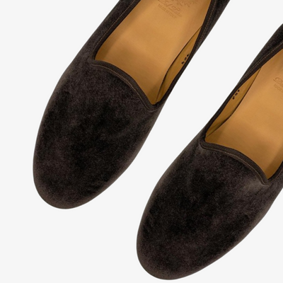 Del Toro Shoes Men's Brown Velvet Slipper II