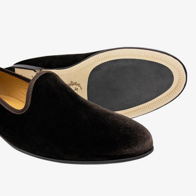 Del Toro Shoes Men's Brown Velvet Slipper II