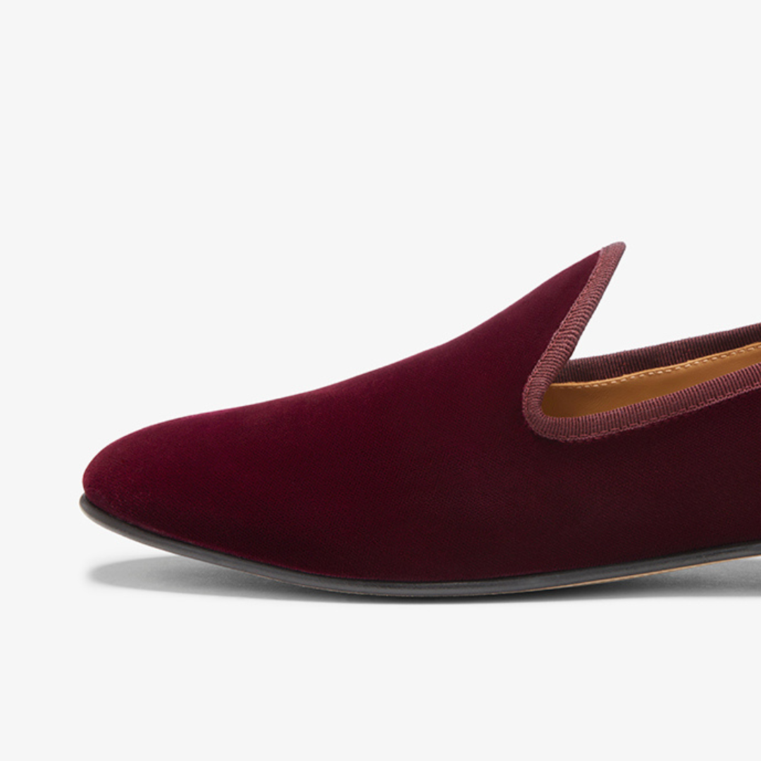 Del Toro Shoes Men's Oxblood Velvet Slipper II