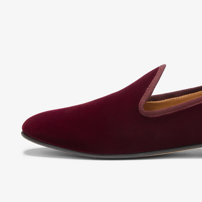 Del Toro Shoes Men's Oxblood Velvet Slipper II