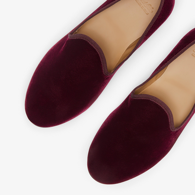 Del Toro Shoes Men's Oxblood Velvet Slipper II