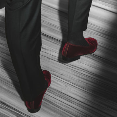 Del Toro Shoes Men's Oxblood Velvet Slipper II