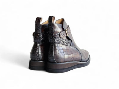 Carrucci Shoes Vesper Cross Strap Buckle Boot Men's Calfskin Leather KB517 01E view 9