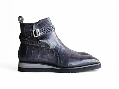 Carrucci Shoes Vesper Cross Strap Buckle Boot Men's Calfskin Leather KB517 01E view 14