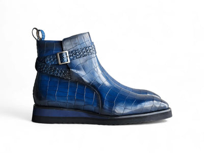 Carrucci Shoes Vesper Cross Strap Buckle Boot Men's Calfskin Leather KB517 01E view 11