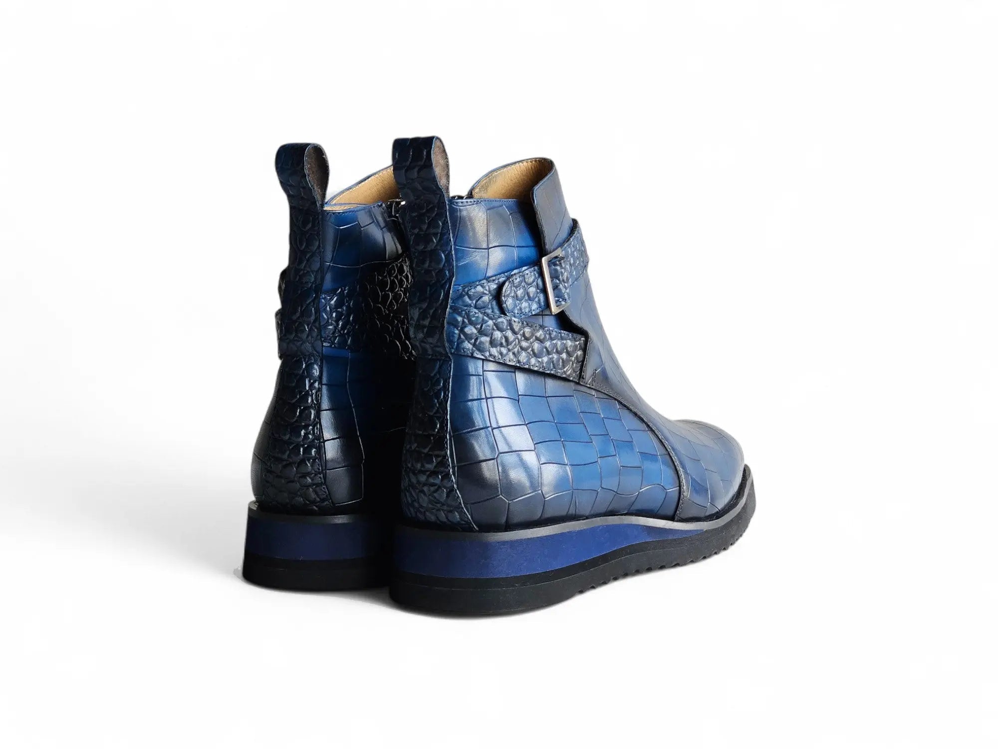 Carrucci Shoes Vesper Cross Strap Buckle Boot Men's Calfskin Leather KB517 01E view 12