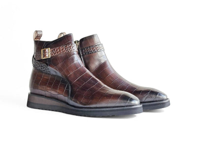 Carrucci Shoes Vesper Cross Strap Buckle Boot Men's Calfskin Leather KB517 01E view 7