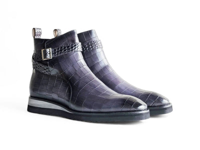 Carrucci Shoes Vesper Cross Strap Buckle Boot Men's Calfskin Leather KB517 01E view 13