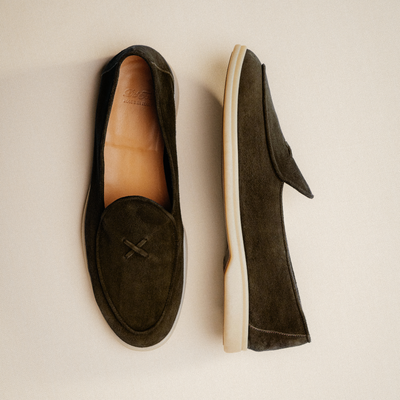 Del Toro Shoes Men's Chocolate Suede Viaggio Loafer