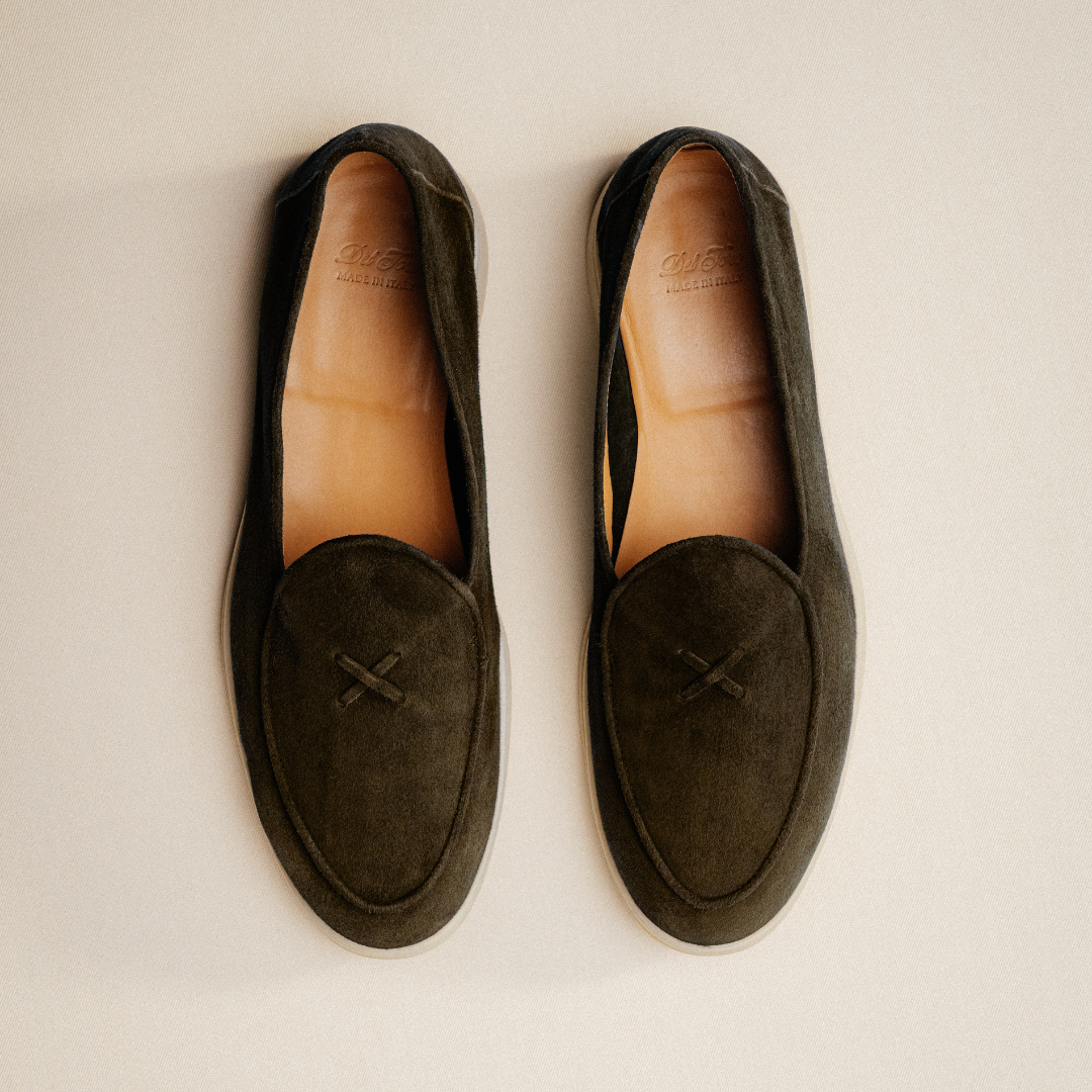 Del Toro Shoes Men's Chocolate Suede Viaggio Loafer