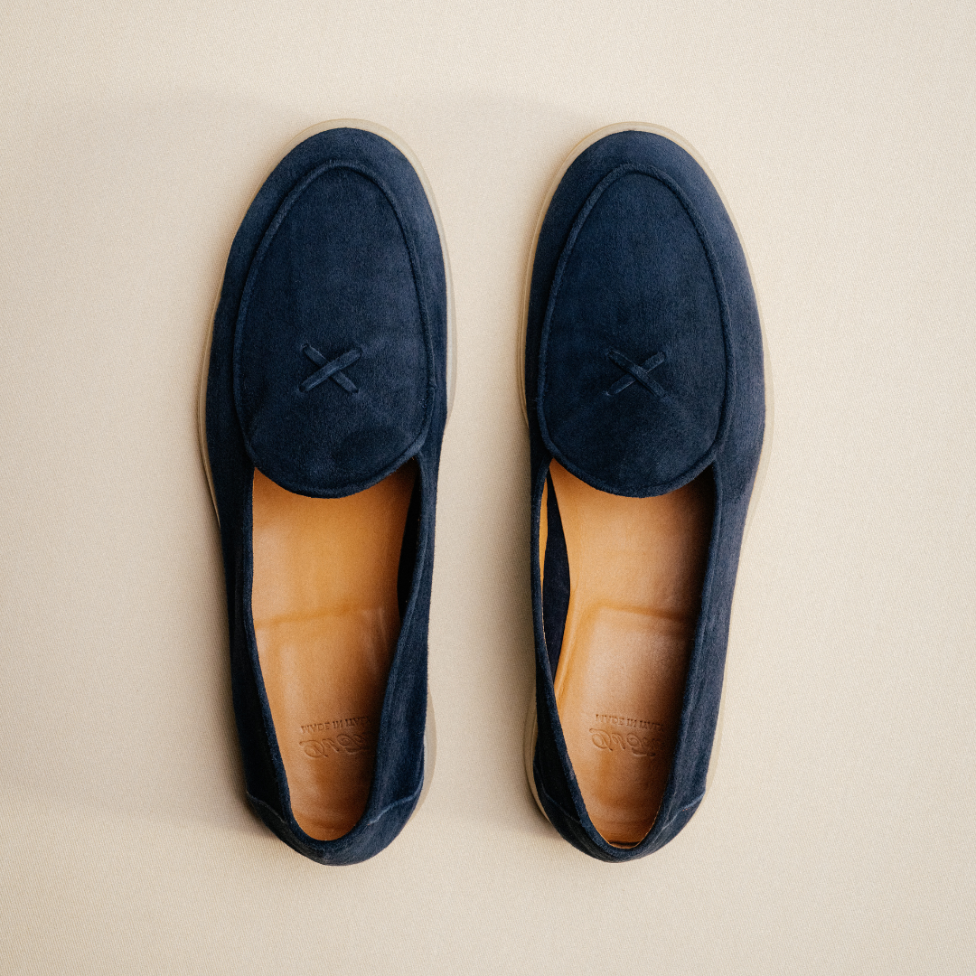Del Toro Shoes Men's Navy Suede Viaggio Loafer