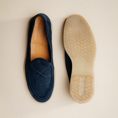 Del Toro Shoes Men's Navy Suede Viaggio Loafer