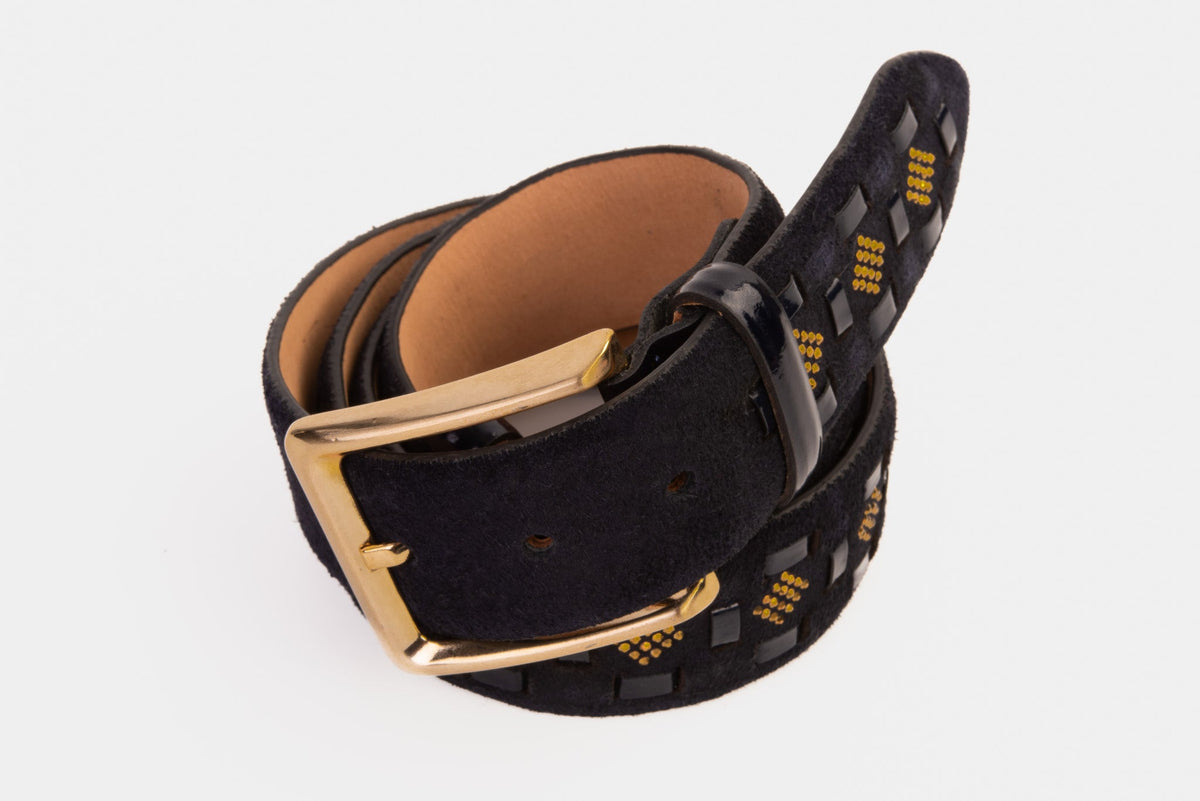 Vinci Leather The Vicino Navy Leather Belt – product view 6