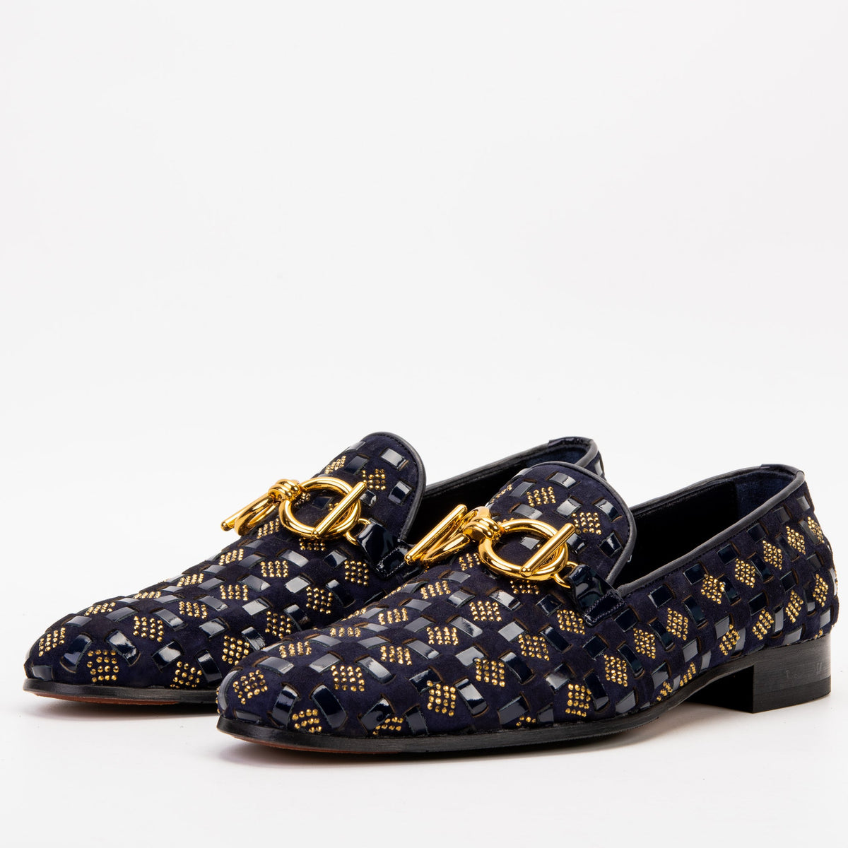 Vinci Leather The Vicino Shoe Navy Blue Bit Dress Loafer Men Shoe – product view 2