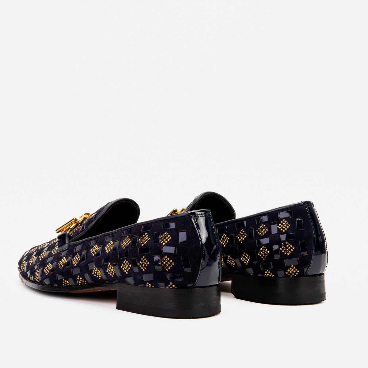 Vinci Leather The Vicino Shoe Navy Blue Bit Dress Loafer Men Shoe – product view 3