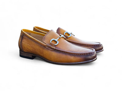Carrucci Shoes Victor Horsebit Loafer Pebble Grain Leather KL201 01 front view
