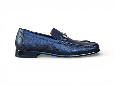 Carrucci Shoes Victor Horsebit Loafer Pebble Grain Leather KL201 01 top view