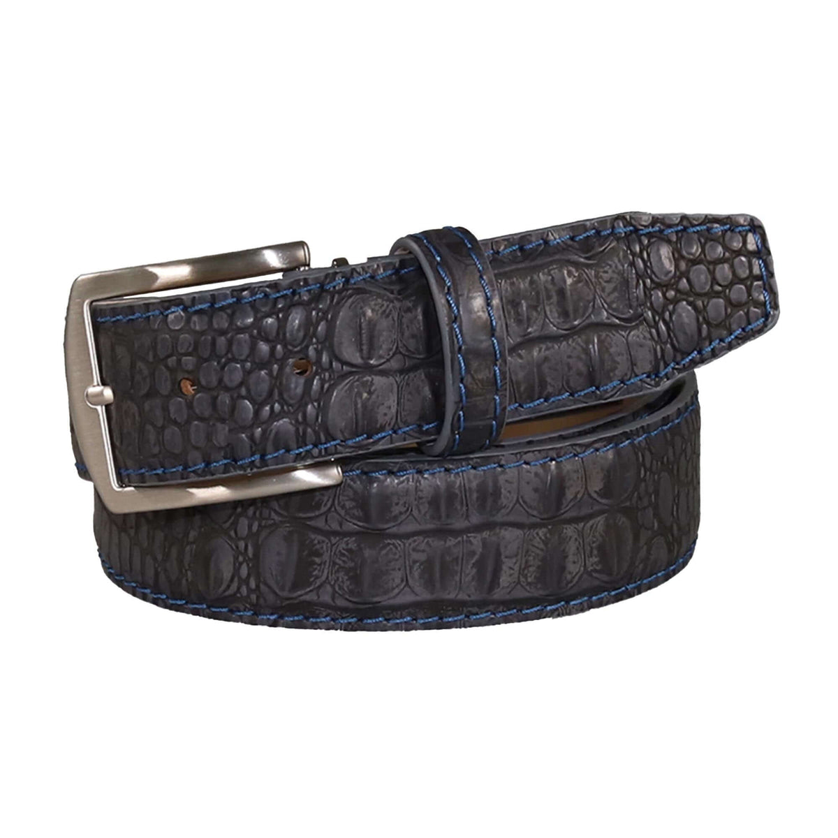 Vintage Gray Mock Croc Leather Belt