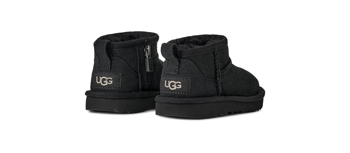 UGG Classic Ultra Mini Toddlers' (TD) Boots — Black Sheepskin