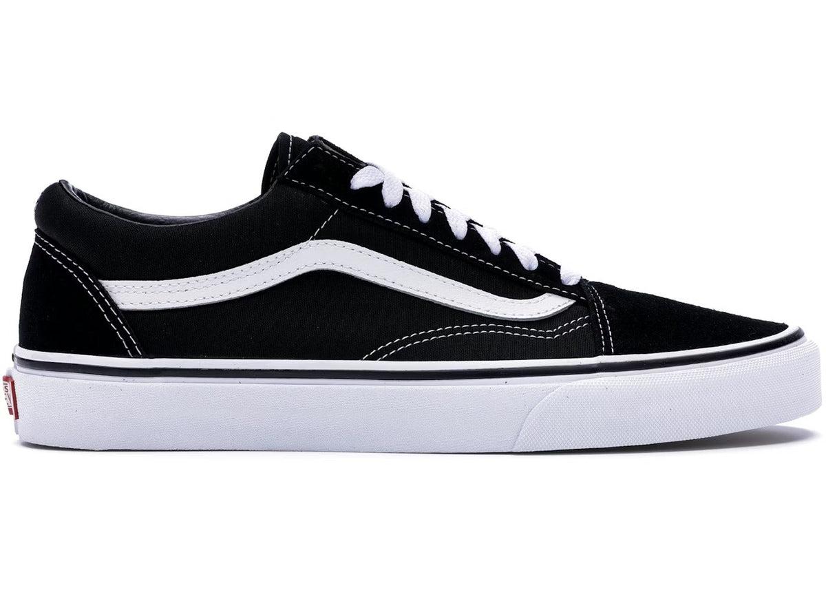 Vans Old Skool Men's Sneakers — Black/White Suede Low-Top