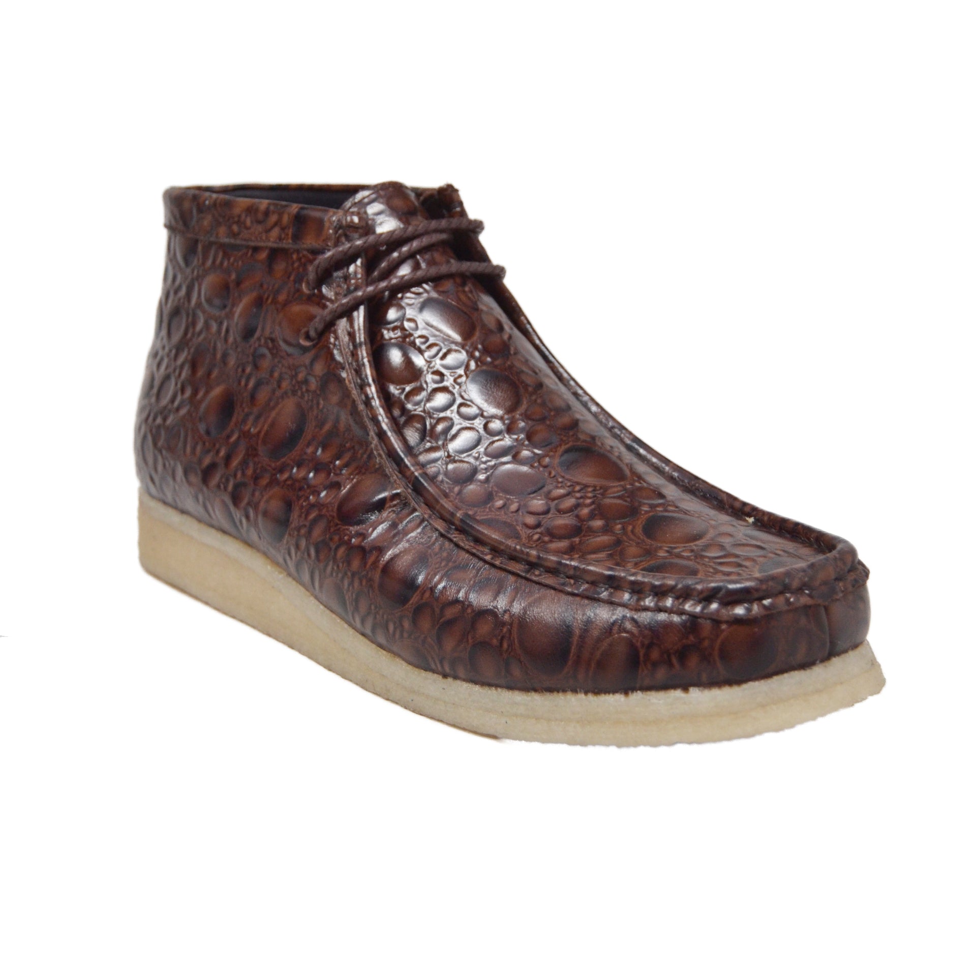 British Walkers Walker Men's Limited Edition Croc Leather Casual Shoes with Crepe Sole view 11