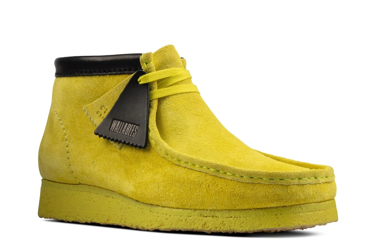 Clarks Originals Wallabee Boots Men’s Lime Yellow Suede 26162470