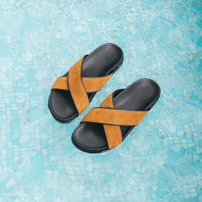 Del Toro Shoes Men's Tan Amalfi Crossover Sandal