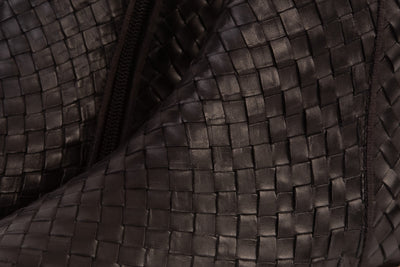 The Wellington Black Handwoven Leather Men Boot with a Zipper Final Sale!