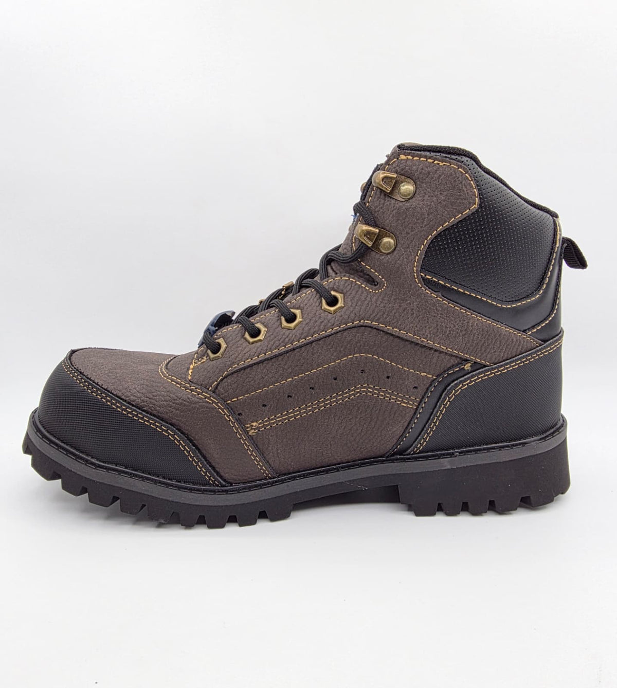 Steel Toe "Smith's Work Wear Barwick" SA724021 BROWN – Detail Close-Up