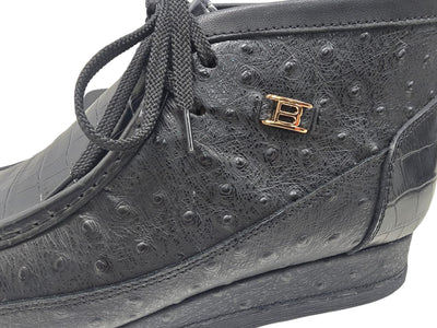 British Walkers New Castle Dual Exotic Men's Limited Edition Ostrich and Crocodile Print Leather Chukka Boot