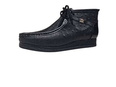 British Walkers New Castle Dual Exotic Men's Limited Edition Ostrich and Crocodile Print Leather Chukka Boot