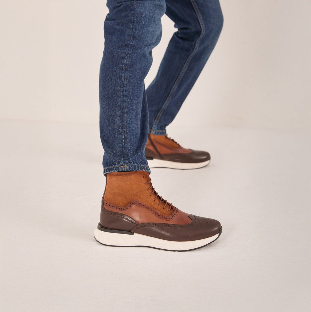Vinci Leather The Regent Brown Leather Wingtip Brogue Men Casual Boot – product view 9