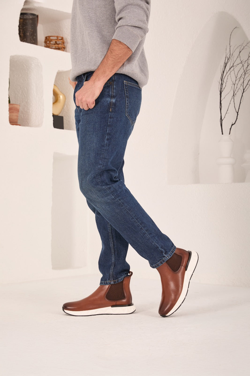 Vinci Leather The Apex Tan Leather Men Chealsea Boot – product view 11