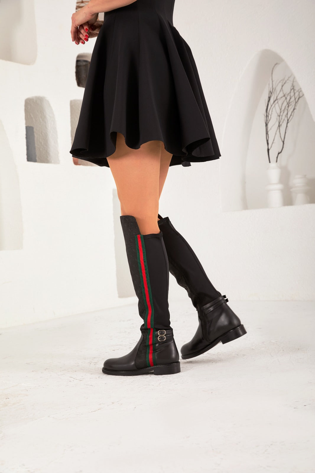 Vinci Leather The Gallant Black Leather Knee-High Boot – product view 14