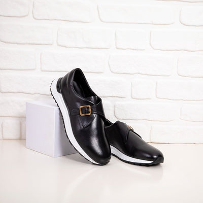 The Torino Black Leather Men Sneaker