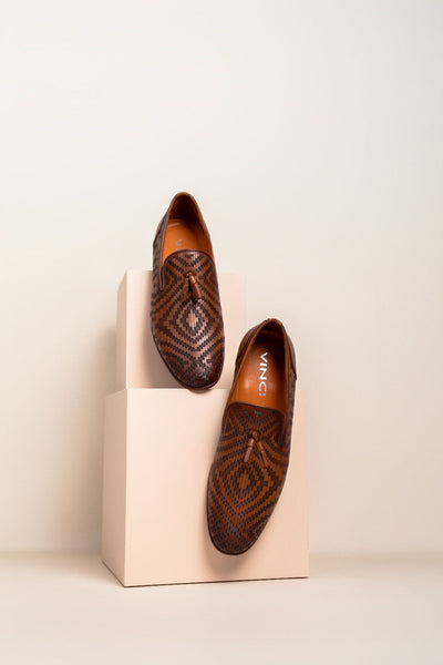 The Meram Brown Leather Tassel Slip-On Loafer Men Shoe