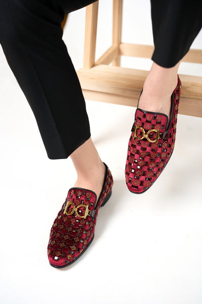 Vinci Leather The Vicino Shoe Burgundy Bit Dress Loafer Limited Edition Men Shoe – product view 6