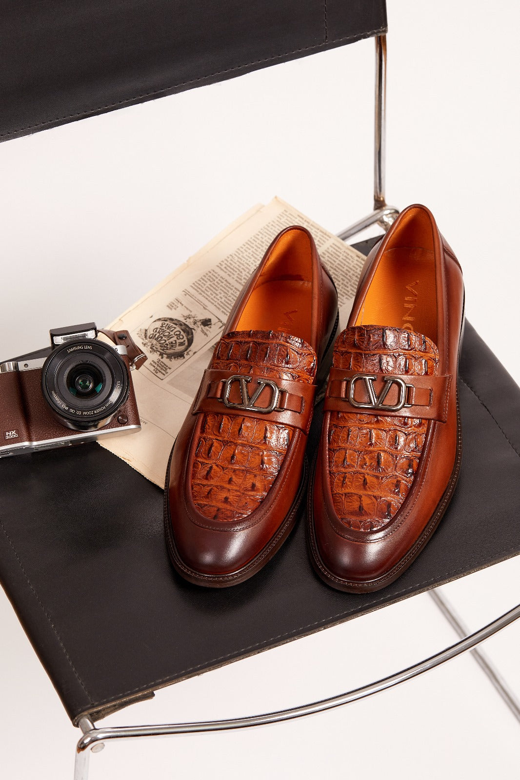 Vinci Leather Amsterdam Tan Bit Loafer Men Shoe – product view 7