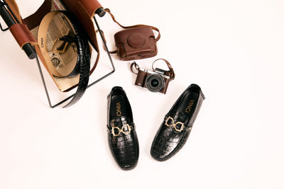 Vinci Leather The Pisa Black Leather Bit Drive Loafer Men Shoe – product view 6
