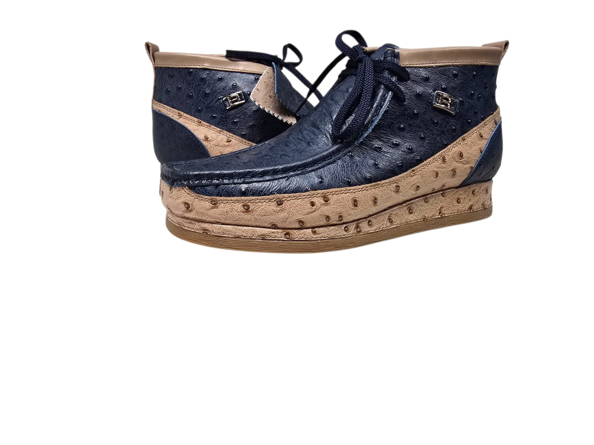 British Walkers New Castle Men's Ostrich Print Leather Chukka Boots view 9