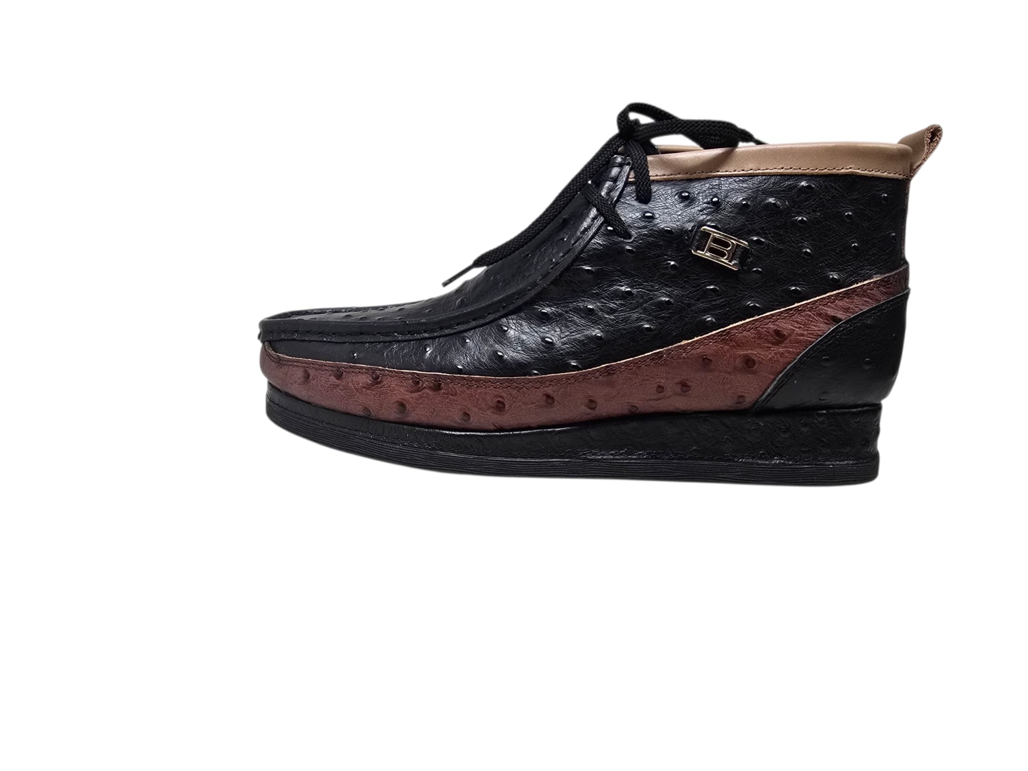 British Walkers New Castle Men's Ostrich Print Leather Chukka Boots view 4
