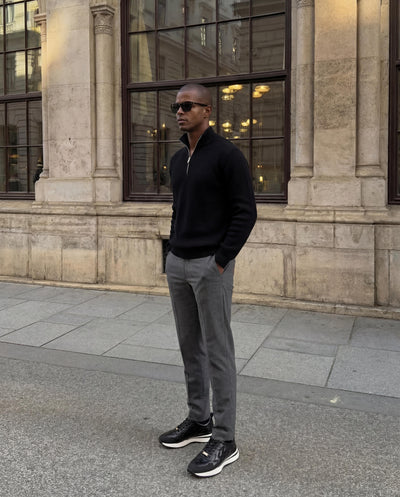 The Veneto Black Leather Men Sneaker