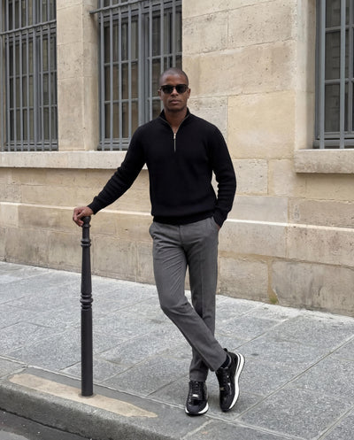 The Veneto Black Leather Men Sneaker